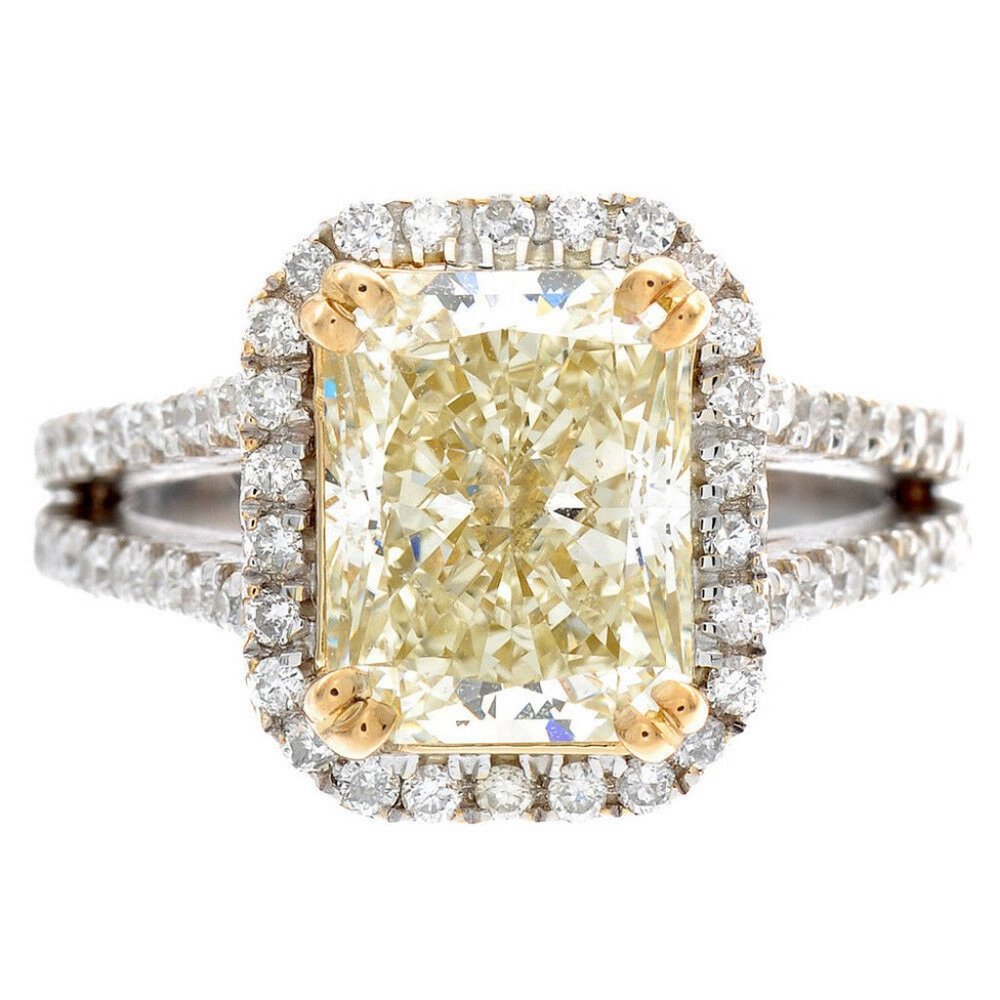 2.25 CT Radiant Shape FY Platinum Diamond Ring